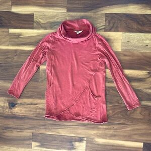 Magnolia Grace Rust Red Turtleneck Shirt size Small
